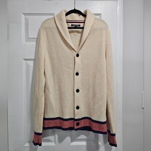 Men's Cream Button-Up Sweater